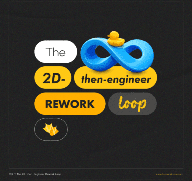The 2D-then-engineer rework loop